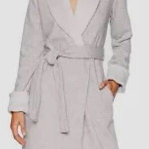 UGG Women's Plush Shawl Collar Robe in Light Gray